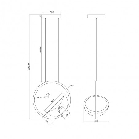 Suspension á LED Lunare (5W)