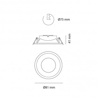 Spot encastré Comfort round silver