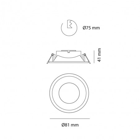 Spot encastré Comfort round silver