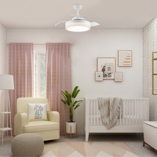 Ventilateur á LED avec pales pliantes Vera Mini CCT Dim (30+10W)