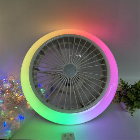 Ventilateur LED avec haut-parleur Iris RGB CCT (25W)