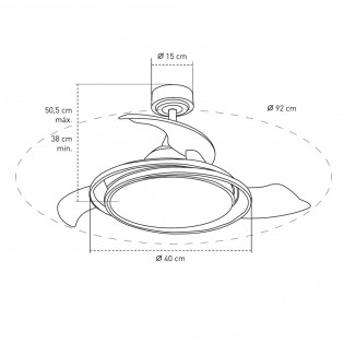 Ventilateur á LED avec pales pliantes Antila Mini CCT (45W)