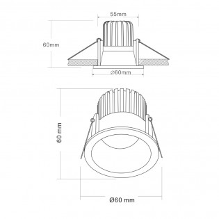 Downlight á LED por bains Zoom (6W)