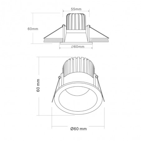 Downlight á LED por bains Zoom (6W)