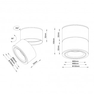 Spot de plafond regable á LED Yin (15W)