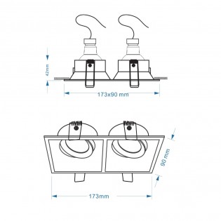 Encastré de plafond Dot (2 lumieres)