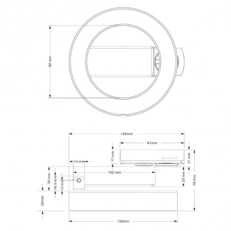 Spot à LED sur rail monophasé Rim Unity (12W)