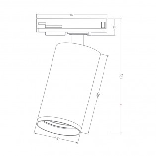 Spot sur rail monophasé Focus Design Unity