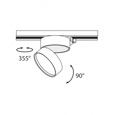 Spot à LED sur rail monophasé Onda Unity (12W)