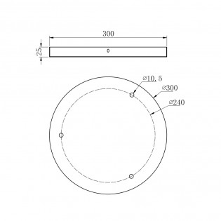 Rosace de plafond Universal (3 lumières)