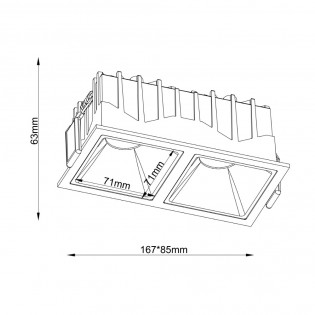 Encastré de plafond Alfa LED Dim (2x15W)