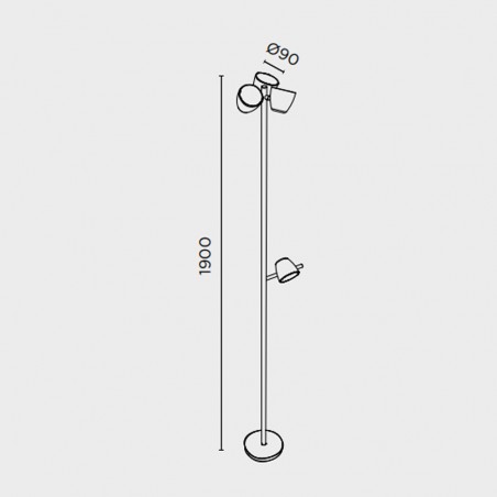 Lampadaire avec lecteur LED Trio (3x8W+8W)