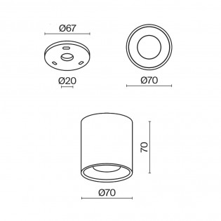 Spot de plafond Alfa LED Dim (12W)