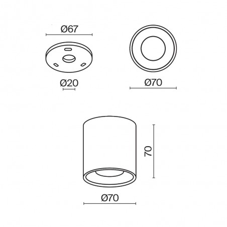 Spot de plafond Alfa LED Dim (12W)