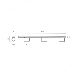 Regletté de plafond á LED Noon (3x5W)