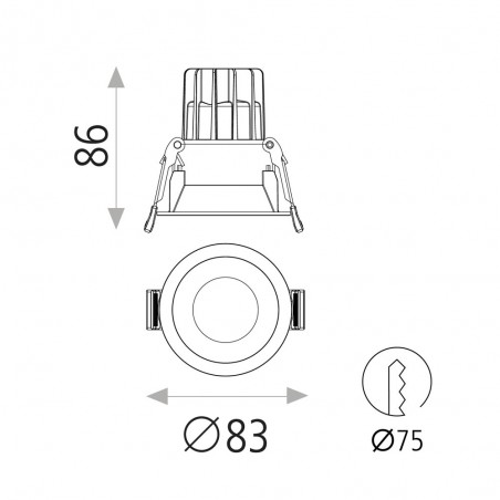 Spot encastré de plafond LED Kidal (7W) II