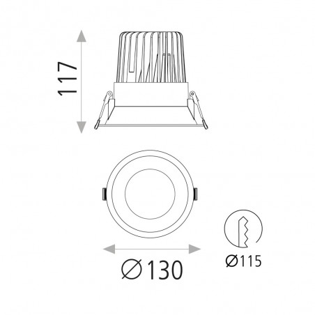 Downlight Spot encastré LED Kidal (20W) II