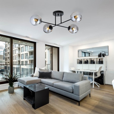 Plafonnier Nicolo Graphite (4 lumieres)