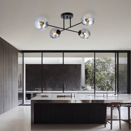 Plafonnier Nicolo Graphite (4 lumieres)