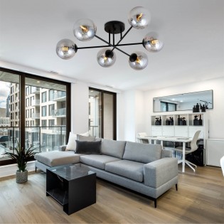 Plafonnier Nicolo Graphite (6 lumieres)