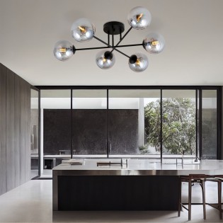Plafonnier Nicolo Graphite (6 lumieres)