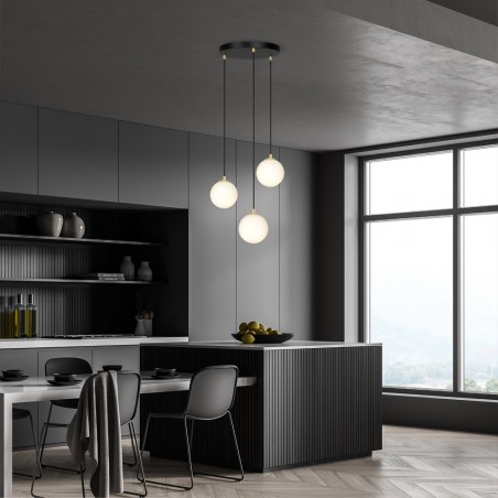 Lampe de suspension Gala Noir (3 lumieres)