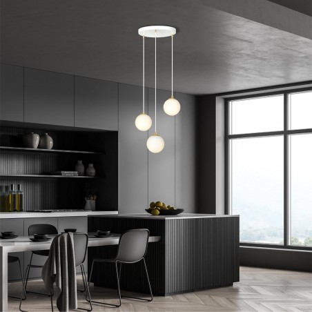 Lampe de suspension Gala Blanc (3 lumieres)