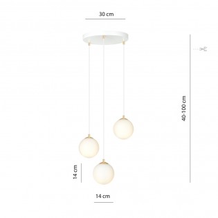 Lampe de suspension Gala Blanc (3 lumieres)