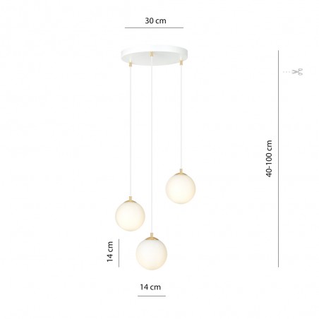 Lampe de suspension Gala Blanc (3 lumieres)