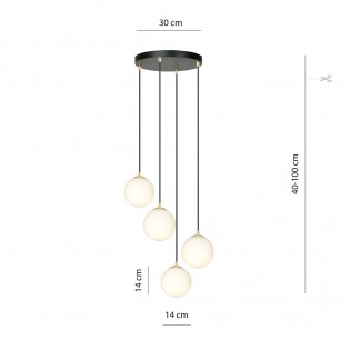 Lampe de suspension Gala Noir (4 lumieres)