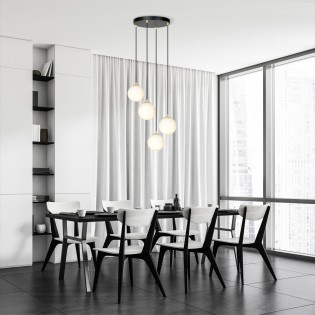 Lampe de suspension Gala Noir (4 lumieres)