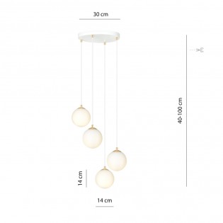 Lampe de suspension Gala Blanc (4 lumieres)