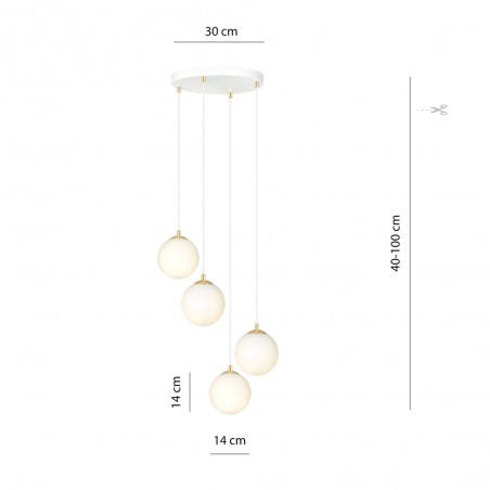 Lampe de suspension Gala Blanc (4 lumieres)