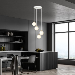 Lampe de suspension Gala Blanc (4 lumieres)