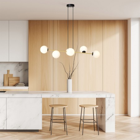 Lampe de plafond Cuaron Opale (6 lumieres)