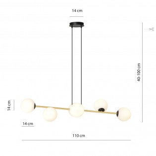 Lampe de plafond Cuaron Opale (6 lumieres)