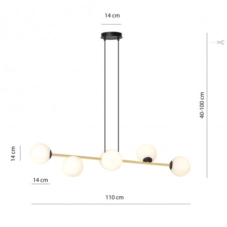 Lampe de plafond Cuaron Opale (6 lumieres)