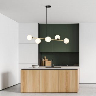 Lampe de plafond Cuaron Opale (6 lumieres)