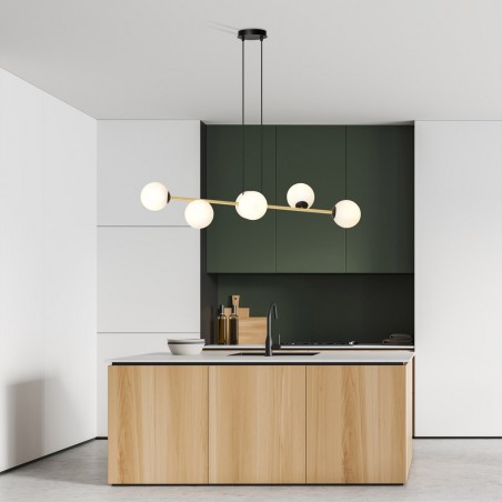 Lampe de plafond Cuaron Opale (6 lumieres)