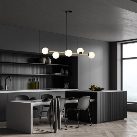 Lampe de plafond Cuaron Opale (6 lumieres)