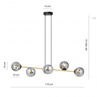 Lampe de plafond Cuaron Graphite (6 lumieres)