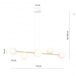 Lampe de plafond Cuaron II Opale (6 lumieres)