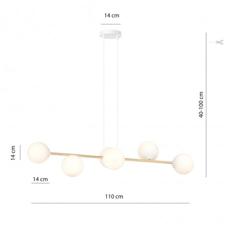 Lampe de plafond Cuaron II Opale (6 lumieres)