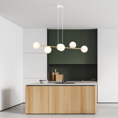 Lampe de plafond Cuaron II Opale (6 lumieres)