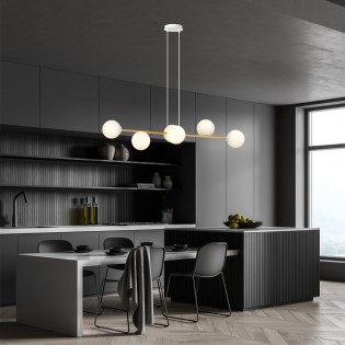 Lampe de plafond Cuaron II Opale (6 lumieres)