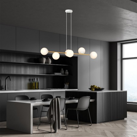 Lampe de plafond Cuaron II Opale (6 lumieres)