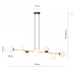 Lampe de plafond Cuaron Opale (8 lumieres)