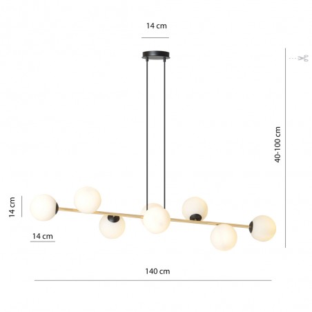 Lampe de plafond Cuaron Opale (8 lumieres)
