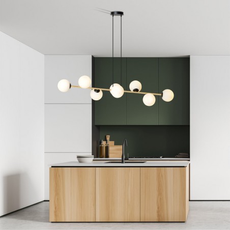 Lampe de plafond Cuaron Opale (8 lumieres)