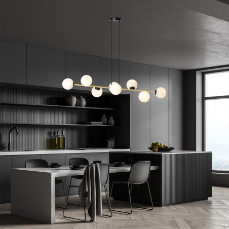 Lampe de plafond Cuaron Opale (8 lumieres)